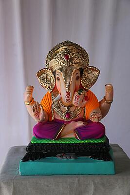 Dagdusheth Ganpati | POP Ganpati | 15 Inches Height | MSKK-0002-POP-15-DAGDU-PSKK-DNOA Dagdusheth Ganpati | POP Ganpati | 15 Inches Height | MSKK-0002-POP-15-DAGDU-PSKK-DNOA