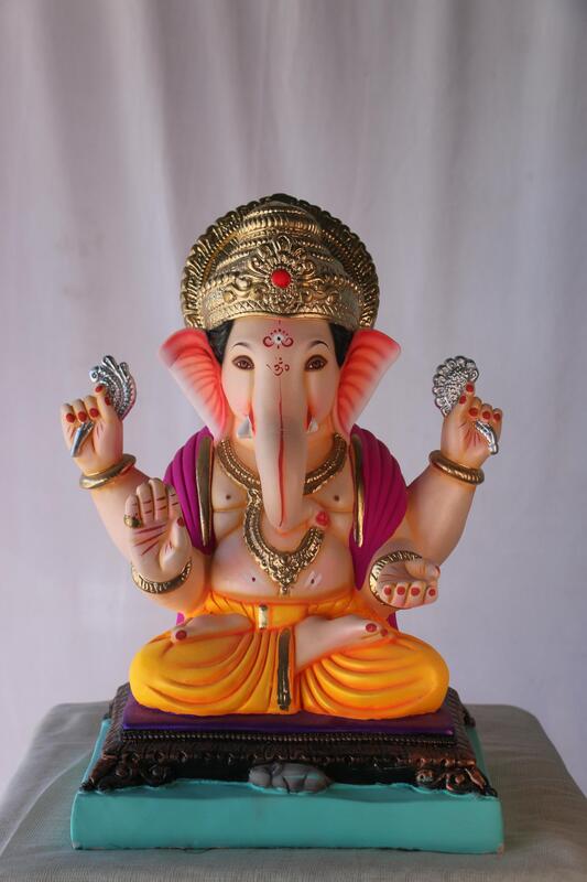 Chaurang Ganpati | POP Ganpati | 17 Inches Height | MSKK-0007-POP-17-CHAUR-PSKK-DNOA Chaurang Ganpati | POP Ganpati | 17 Inches Height | MSKK-0007-POP-17-CHAUR-PSKK-DNOA
