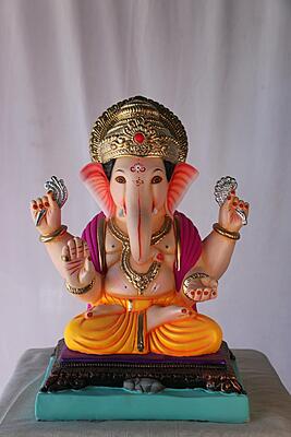 Chaurang Ganpati | POP Ganpati | 17 Inches Height | MSKK-0007-POP-17-CHAUR-PSKK-DNOA Chaurang Ganpati | POP Ganpati | 17 Inches Height | MSKK-0007-POP-17-CHAUR-PSKK-DNOA