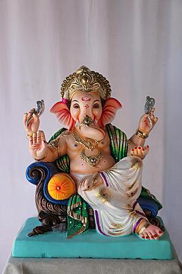 Furniture Ganpati | POP Ganpati | 18 Inches Height | MSKK-0015-POP-18-FURNI-PSKK-DNOA