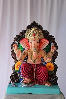 Maharaja Ganpati | POP Ganpati | 21 Inches Height | MSKK-0019-POP-21-MAHAR-PSKK-DNOA Maharaja Ganpati | POP Ganpati | 21 Inches Height | MSKK-0019-POP-21-MAHAR-PSKK-DNOA