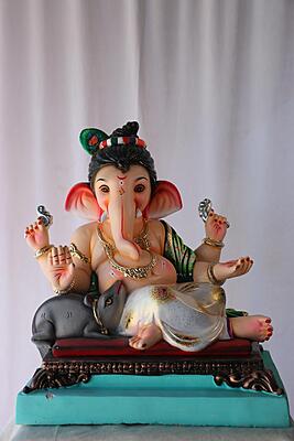 Shinde Baal Ganesh Ganpati | POP Ganpati | 19 Inches Height | MSKK-0020-POP-19-SHIND-PSKK-DNOA Shinde Baal Ganesh Ganpati | POP Ganpati | 19 Inches Height | MSKK-0020-POP-19-SHIND-PSKK-DNOA
