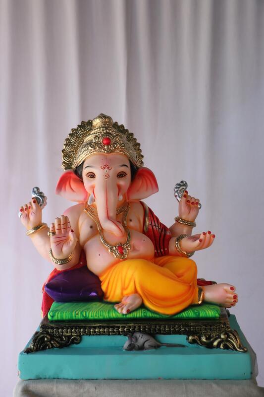Shinde Peshwa Ganpati | POP Ganpati | 18 Inches Height | MSKK-0021-POP-18-SHIND-PSKK-DNOA Shinde Peshwa Ganpati | POP Ganpati | 18 Inches Height | MSKK-0021-POP-18-SHIND-PSKK-DNOA