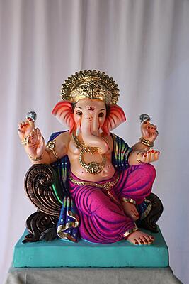 Saavkar Ganpati | POP Ganpati | 20 Inches Height | MSKK-0025-POP-20-SAAVK-PSKK-DNOA Saavkar Ganpati | POP Ganpati | 20 Inches Height | MSKK-0025-POP-20-SAAVK-PSKK-DNOA
