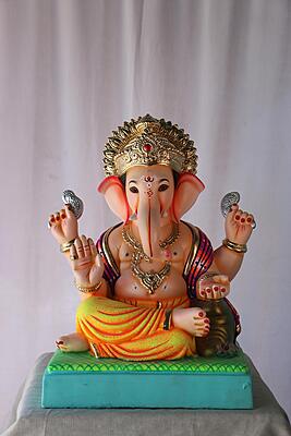 Shivrekar Ganpati | POP Ganpati | 18 Inches Height | MSKK-0027-POP-18-SHIVR-PSKK-DNOA Shivrekar Ganpati | POP Ganpati | 18 Inches Height | MSKK-0027-POP-18-SHIVR-PSKK-DNOA