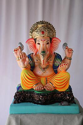Madhyam Mhaisuri Ganpati | POP Ganpati | 20 Inches Height | MSKK-0034-POP-20-MADHY-PSKK-DNOA Madhyam Mhaisuri Ganpati | POP Ganpati | 20 Inches Height | MSKK-0034-POP-20-MADHY-PSKK-DNOA