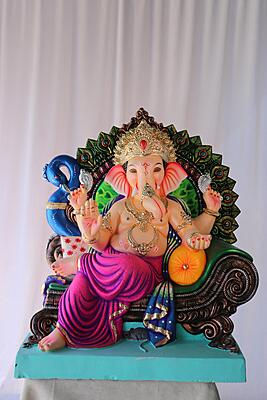 Mayur Furniture Ganpati | POP Ganpati | 25 Inches Height | MSKK-0050-POP-25-MAYUR-PSKK-DNOA Mayur Furniture Ganpati | POP Ganpati | 25 Inches Height | MSKK-0050-POP-25-MAYUR-PSKK-DNOA