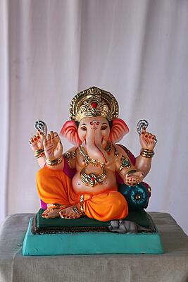 K K Peshwa Ganpati | POP Ganpati | 13 Inches Height | MSKK-0053-POP-13-KKPES-PSKK-DNOA K K Peshwa Ganpati | POP Ganpati | 13 Inches Height | MSKK-0053-POP-13-KKPES-PSKK-DNOA