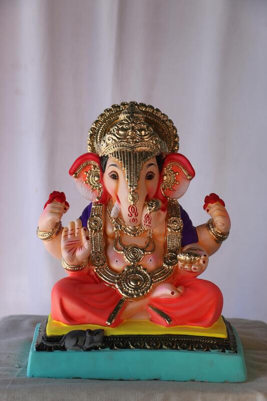 Dagdusheth Ganpati | POP Ganpati | 13 Inches Height | MSKK-0055-POP-13-DAGDU-PSKK-DNOA Dagdusheth Ganpati | POP Ganpati | 13 Inches Height | MSKK-0055-POP-13-DAGDU-PSKK-DNOA