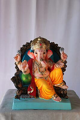 Aadvi Koch Prabhaval Ganpati | POP Ganpati | 13 Inches Height | MSKK-0058-POP-13-AADVI-PSKK-DNOA Aadvi Koch Prabhaval Ganpati | POP Ganpati | 13 Inches Height | MSKK-0058-POP-13-AADVI-PSKK-DNOA