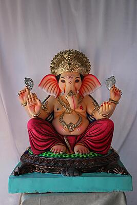 Navin Mhaisuri Ganpati | POP Ganpati | 25 Inches Height | MSKK-0062-POP-25-NAVIN-PSKK-DNOA Navin Mhaisuri Ganpati | POP Ganpati | 25 Inches Height | MSKK-0062-POP-25-NAVIN-PSKK-DNOA