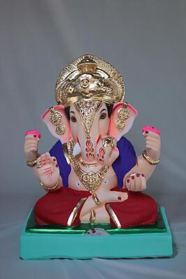 Dagdusheth Ganpati | Shadu Mati Ganpati | 13 Inches Height | MSKK-0002-SHA-13-DAGDU-PSKK-DNOA Dagdusheth Ganpati | Shadu Mati Ganpati | 13 Inches Height | MSKK-0002-SHA-13-DAGDU-PSKK-DNOA