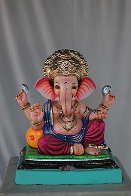 Peshwa Ganpati | Shadu Mati Ganpati | 16 Inches Height | MSKK-0009-SHA-16-PESHW-PSKK-DNOA Peshwa Ganpati | Shadu Mati Ganpati | 16 Inches Height | MSKK-0009-SHA-16-PESHW-PSKK-DNOA