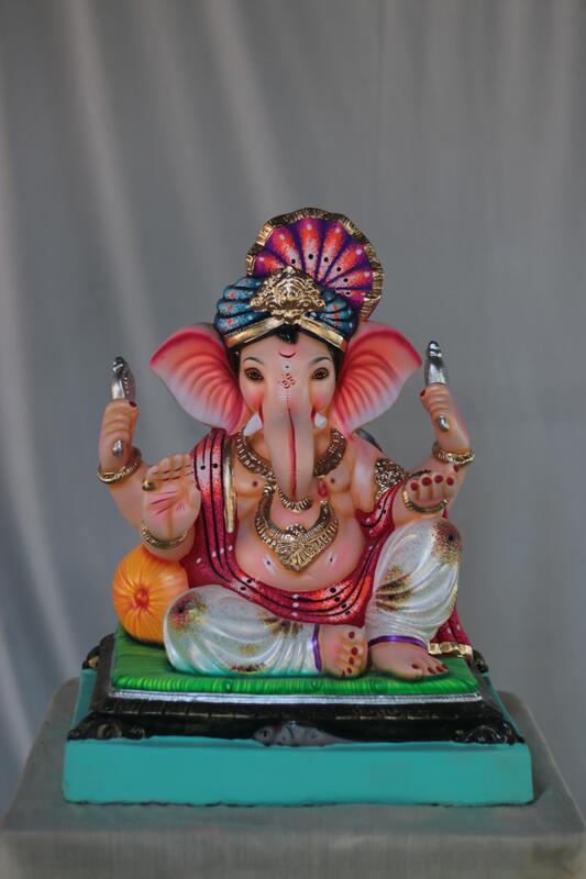 Feta Peshwa Ganpati | Shadu Mati Ganpati | 17 Inches Height | MSKK-0010-SHA-17-FETAP-PSKK-DNOA Feta Peshwa Ganpati | Shadu Mati Ganpati | 17 Inches Height | MSKK-0010-SHA-17-FETAP-PSKK-DNOA
