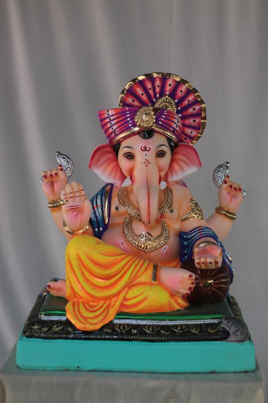 Feta Shivrekar Ganpati | Shadu Mati Ganpati | 18 Inches Height | MSKK-0028-SHA-18-FETAS-PSKK-DNOA Feta Shivrekar Ganpati | Shadu Mati Ganpati | 18 Inches Height | MSKK-0028-SHA-18-FETAS-PSKK-DNOA