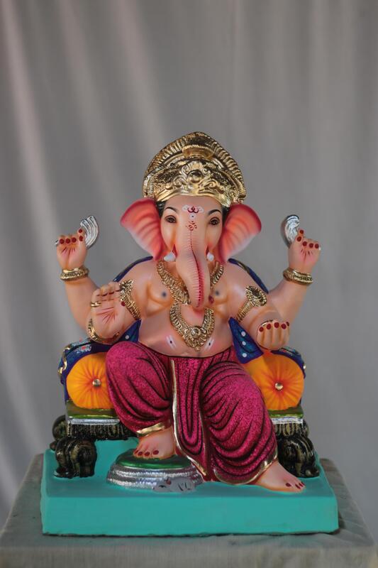 Maharaja Ganpati | Shadu Mati Ganpati | 17 Inches Height | MSKK-0030-SHA-17-MAHAR-PSKK-DNOA Maharaja Ganpati | Shadu Mati Ganpati | 17 Inches Height | MSKK-0030-SHA-17-MAHAR-PSKK-DNOA