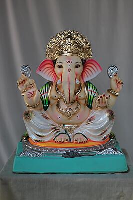 Gol Mhaisuri Ganpati | Shadu Mati Ganpati | 16 Inches Height | MSKK-0039-SHA-16-GOLMH-PSKK-DNOA Gol Mhaisuri Ganpati | Shadu Mati Ganpati | 16 Inches Height | MSKK-0039-SHA-16-GOLMH-PSKK-DNOA