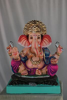Titwala Ganpati | Shadu Mati Ganpati | 19 Inches Height | MSKK-0041-SHA-19-TITWA-PSKK-DNOA Titwala Ganpati | Shadu Mati Ganpati | 19 Inches Height | MSKK-0041-SHA-19-TITWA-PSKK-DNOA