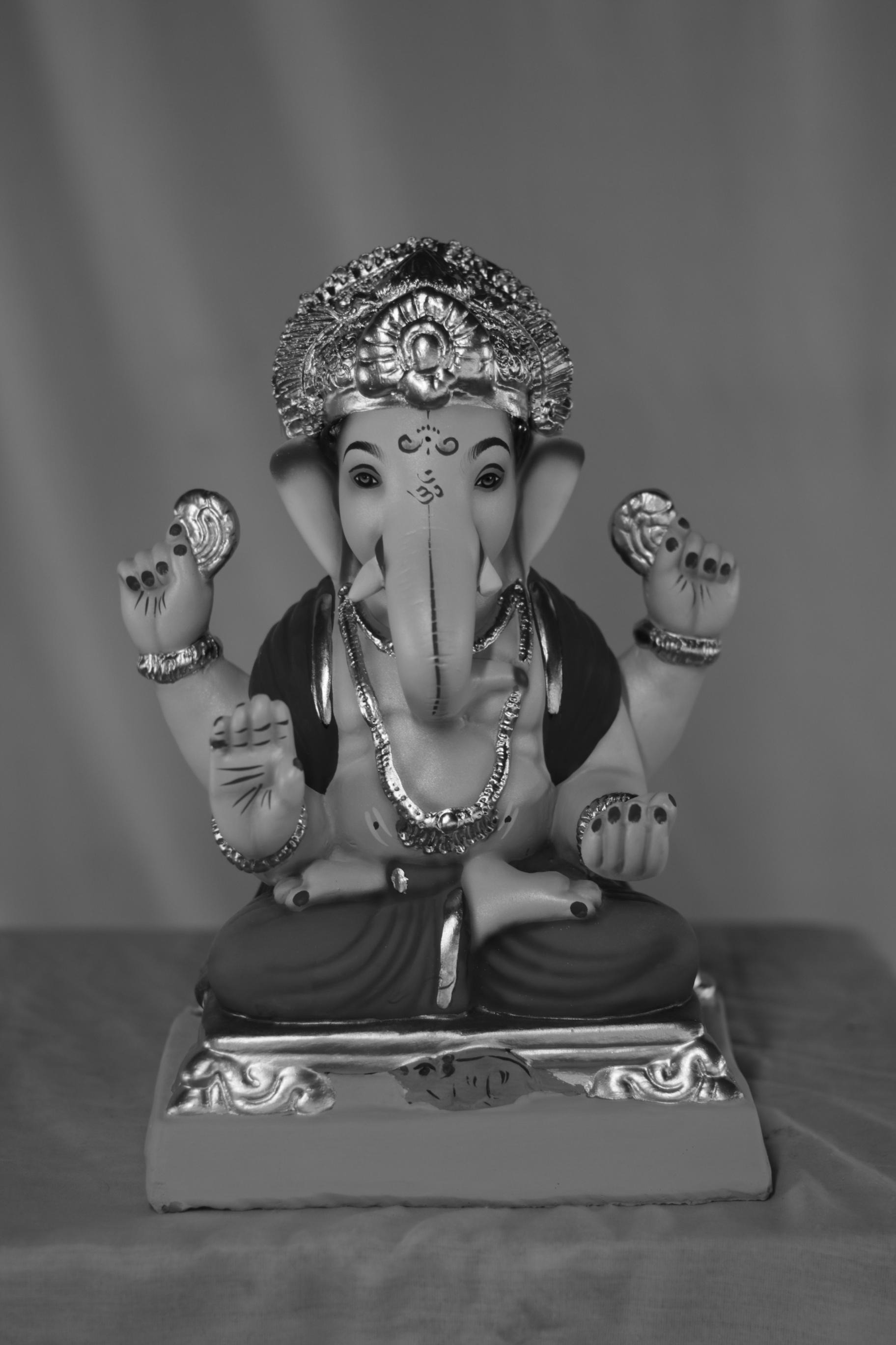 Chaurang Ganpati | Eco Friendly Shadu Mati Ganpati | 12 Inches Height | MSKK-0070-SHA-12-CHAUR-PSKK-DNOA-VXX Chaurang Ganpati | Eco Friendly Shadu Mati Ganpati | 12 Inches Height | MSKK-0070-SHA-12-CHAUR-PSKK-DNOA-VXX
