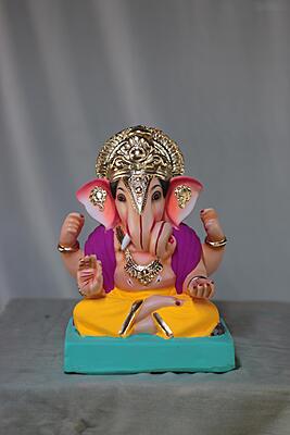 Dagdusheth Ganpati | Shadu Mati Ganpati | 10 Inches Height | MSKK-0074-SHA-10-DAGDU-PSKK-DNOA Dagdusheth Ganpati | Shadu Mati Ganpati | 10 Inches Height | MSKK-0074-SHA-10-DAGDU-PSKK-DNOA