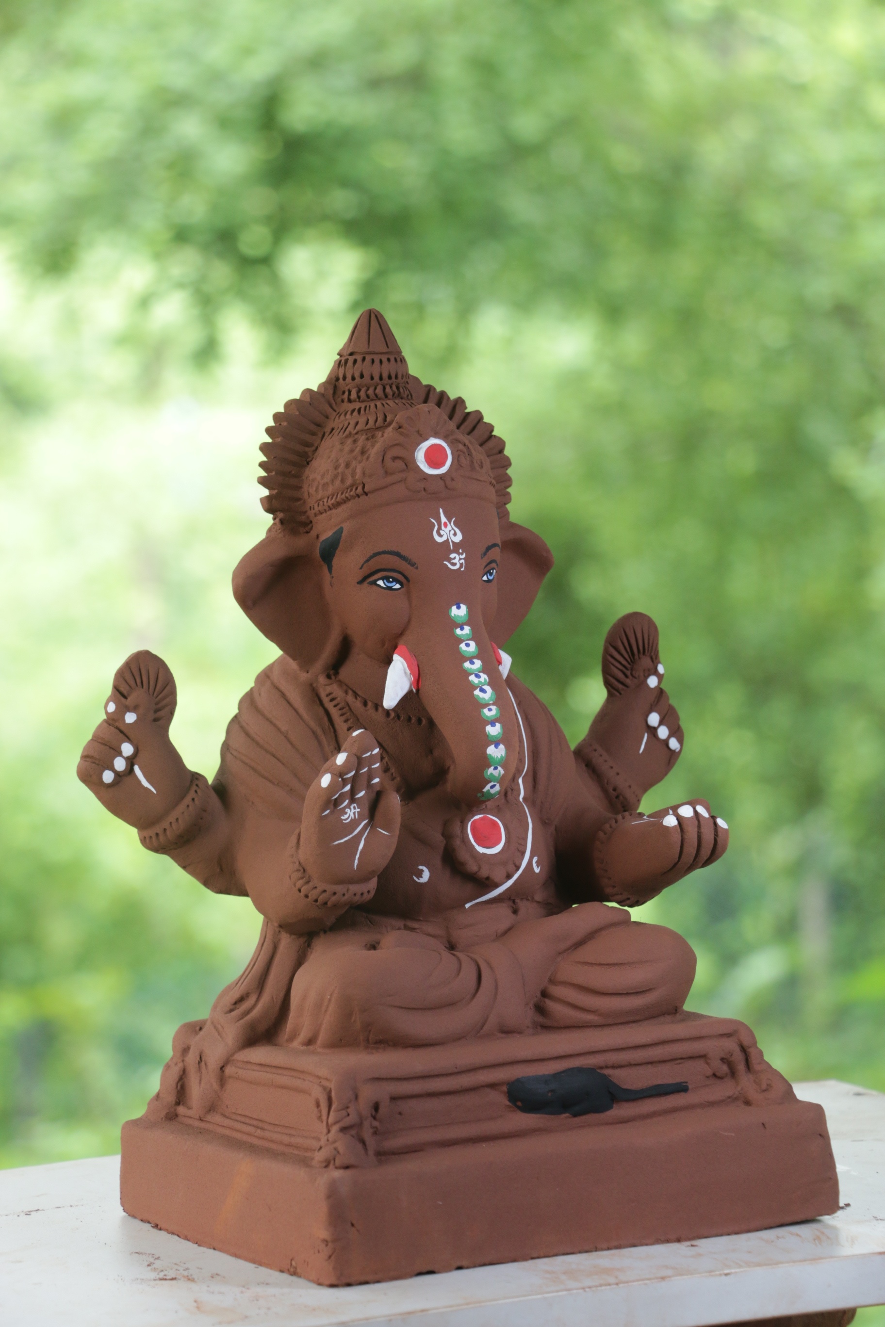 Chaurang Ganpati | Red Soil Ganpati | 14 Inches Height | MYMA-0007-RED-14-CHAUR-PYMA-DNOA Chaurang Ganpati | Red Soil Ganpati | 14 Inches Height | MYMA-0007-RED-14-CHAUR-PYMA-DNOA